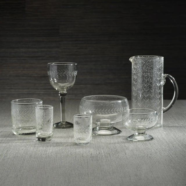 Kenneth Ludwig Chicago Tuscan Handmade Etched Rock Glass, Set of 4 For Sale - Image 4 of 4