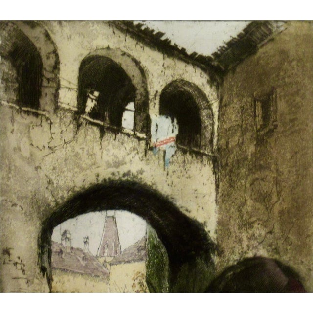 Josef Eidenberger Cityscape C. 1960 Original Print For Sale - Image 4 of 7