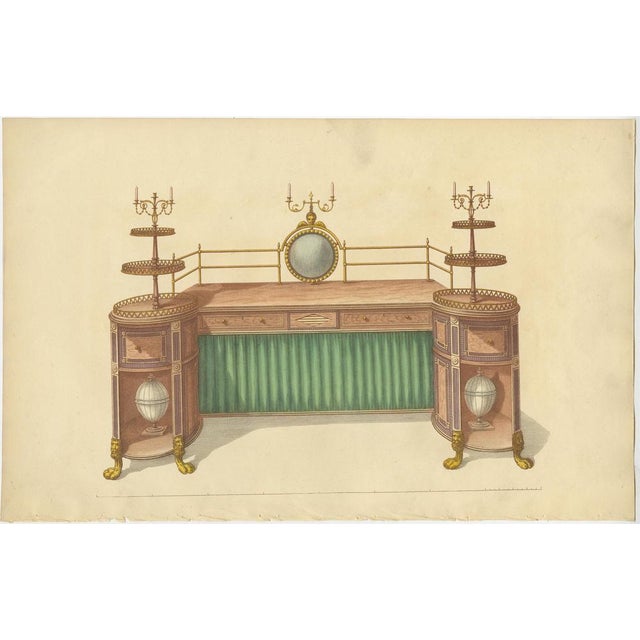 Set of 10 Illustrations of Various Furniture by Sheraton '1805', 1805, Print For Sale - Image 3 of 12