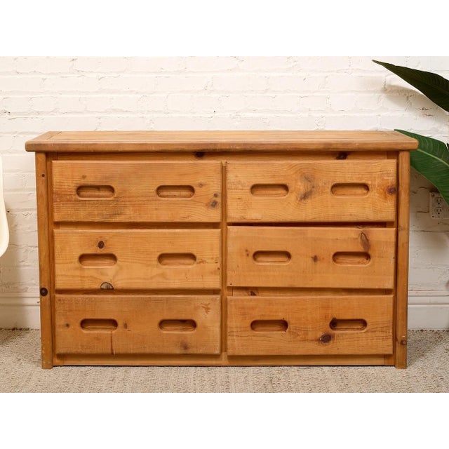 Mid 20th Century Mid 20th Century Pine Rustic Primitive Six Drawer Dresser For Sale - Image 5 of 8
