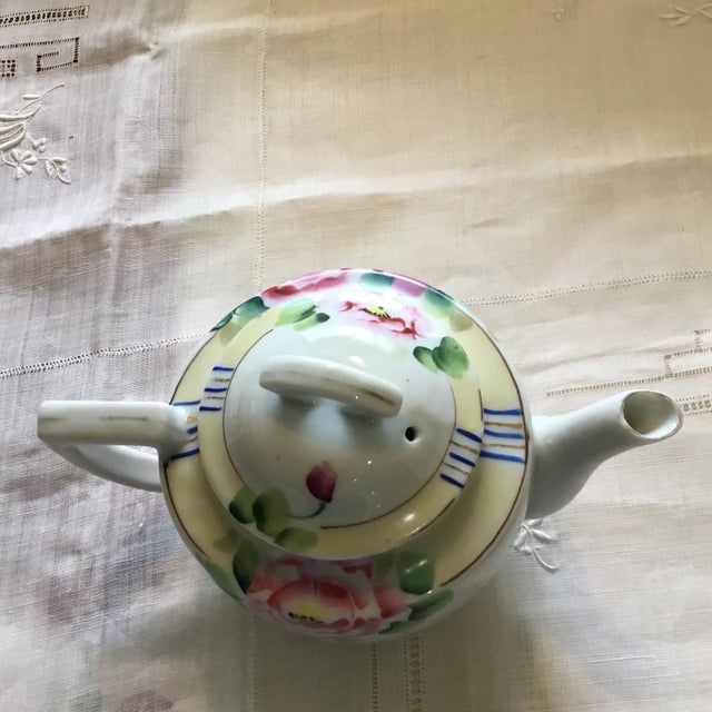 Vintage Hand Painted Ceramic Tea Pot 2 Cups Chairish