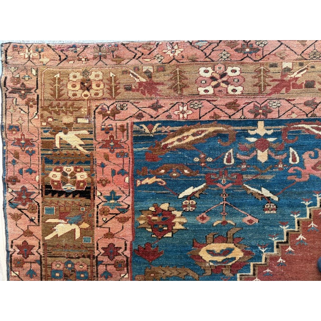 C. 1875 Persian Bakshaish Carpet 9'6" x 14'8" Antique Northwest Iran Tribal Rug For Sale - Image 12 of 18