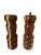 Rustic Vintage Pair of 3-Tone Wood Salt Shaker and Pepper Mill For Sale - Image 3 of 3