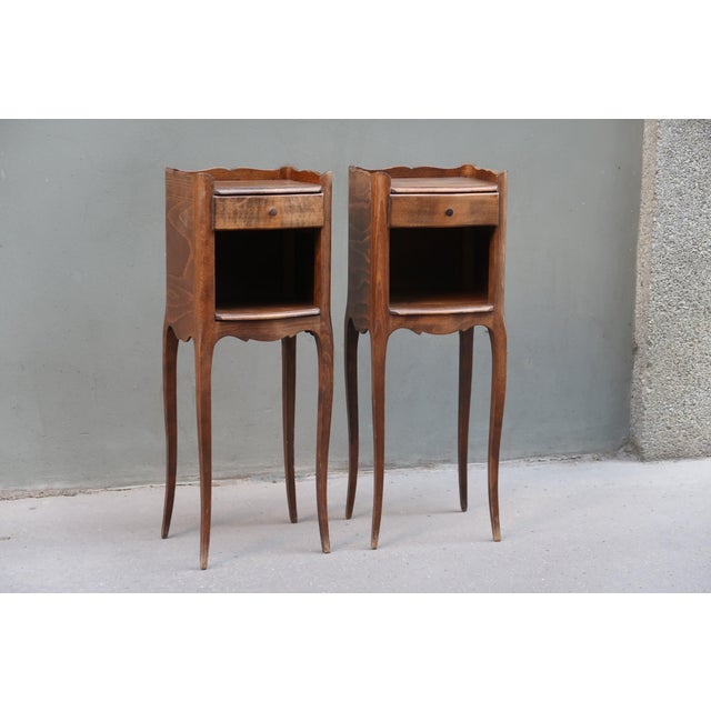 1960s Pair of French Louis XV Style Tiny Side Tables Nightstands For Sale - Image 11 of 12