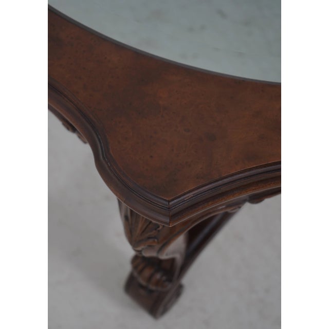 Brown Karges French Style Walnut Glass Top Coffee Table For Sale - Image 8 of 12