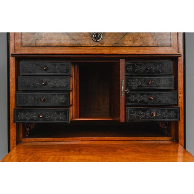 Historicist Civil Secretaire Desk in Walnut, 2nd Half of the 19th Century For Sale - Image 18 of 18
