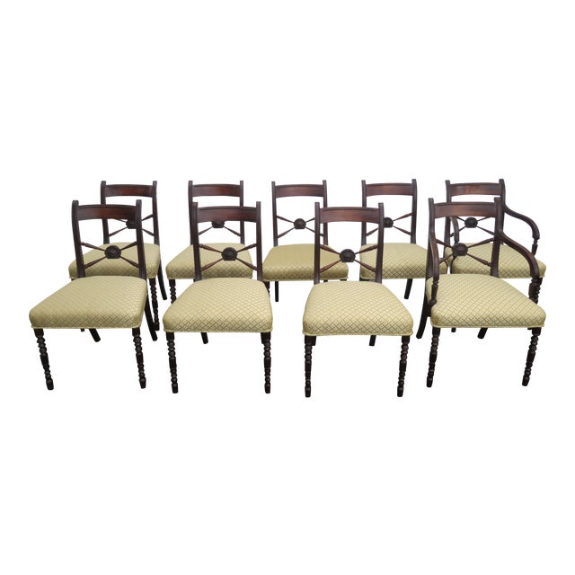 Solid Mahogany Dining Room Chairs Set Of 9 Chairish