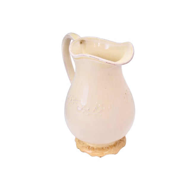 Hand Decorated 11" Pitcher Vase For Sale - Image 4 of 8