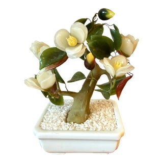 Gumps Jade & Glass Magnolia Bonsai Tree For Sale