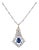 Vintage Tanzanite Diamond 18k White Gold Pendant Necklace For Sale