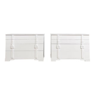 Modern White Painted Chests of Drawers - a Pair For Sale