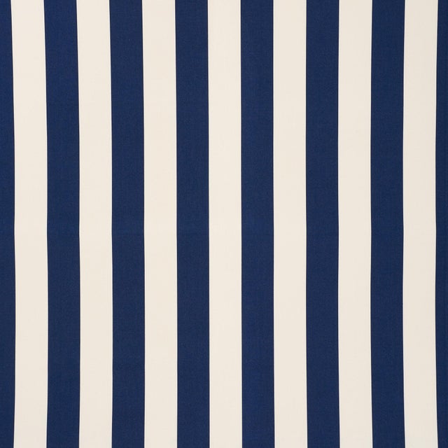 Sample - Schumacher Cabana Stripe Indoor & Outdoor Fabric in Navy For Sale