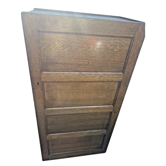 Wood Antique Tiger Oak Filing Cabinet h.s Crocker San Francisco Four Drawers C1905 For Sale - Image 7 of 12