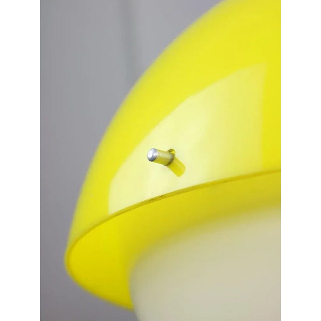 White Space Age Yellow Acrylic Glass Pendant Lamp, 1970s For Sale - Image 8 of 13