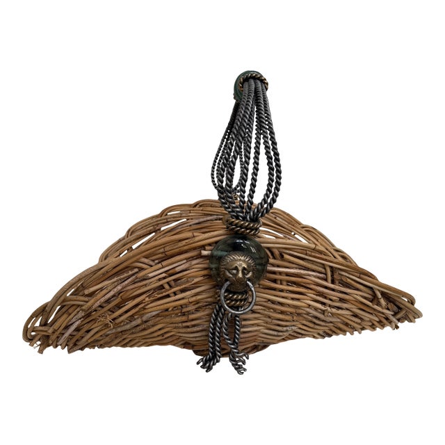 1980s Woven Basket Wrought Iron Details For Sale