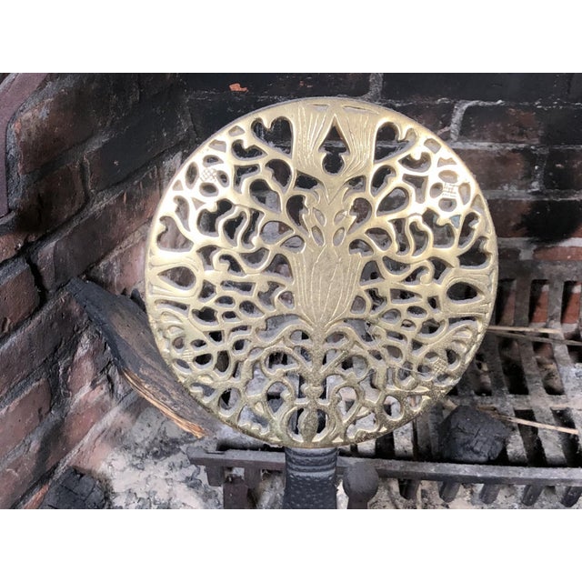 English Antique English Iron and Brass Andirons—A Pair For Sale - Image 3 of 6