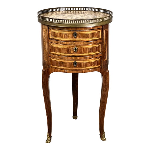 Antique French Louis XV Kingwood Parquetry Chiffonière Table C. Late 18th Century Stamped f.a. Mondon Attr. François-Antoine Mondon For Sale