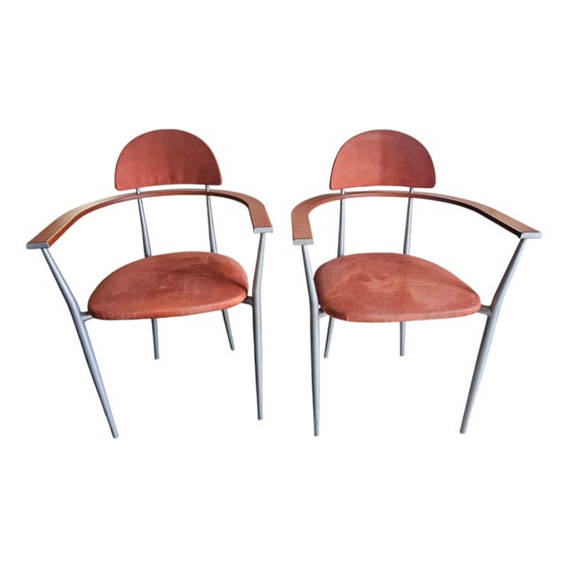 1980s Attributed to Post Modern Italian Pair of "Stiletto" Chairs For Sale