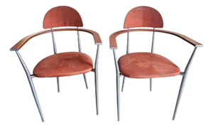 1980s Attributed to Post Modern Italian Pair of "Stiletto" Chairs