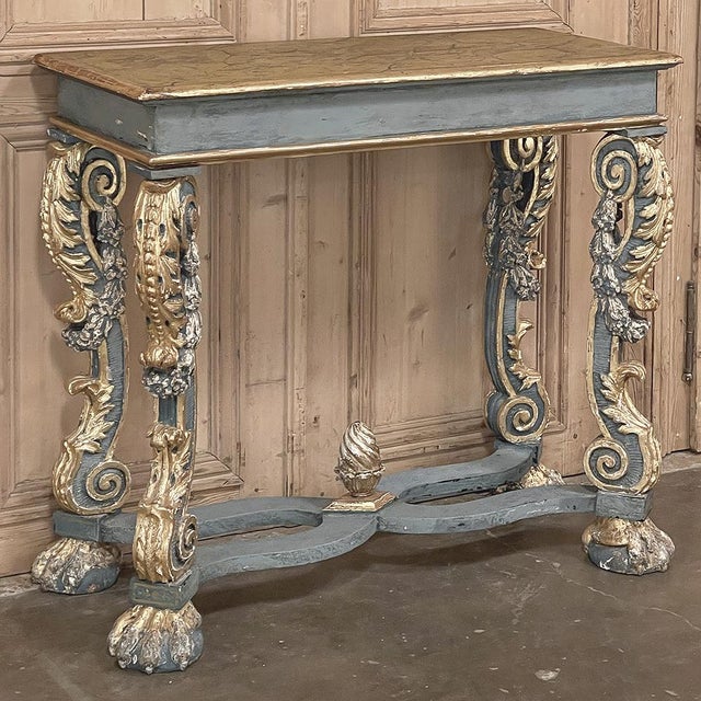 Baroque Early 19th Century Italian Baroque Faux-Sienna Marble Console For Sale - Image 3 of 18
