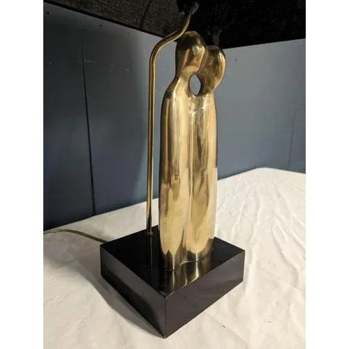 Brass The Lovers Table Lamp, 1980s For Sale - Image 3 of 5