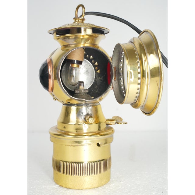 Antique carbide lamp made by the C.M. Hall Lamp Company in Kenosha, Wisconsin. These small lamps were attached to...