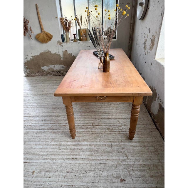 Cherrywood Farmhouse Table, 1950s For Sale - Image 12 of 18