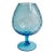 1960s Empoli Optic Aqua Art Glass Snifter Vase For Sale