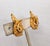 Metal Vintage 1960s Signed Boucher Modernist Goldtone Loop Clip Earrings-2 Pieces For Sale - Image 7 of 8