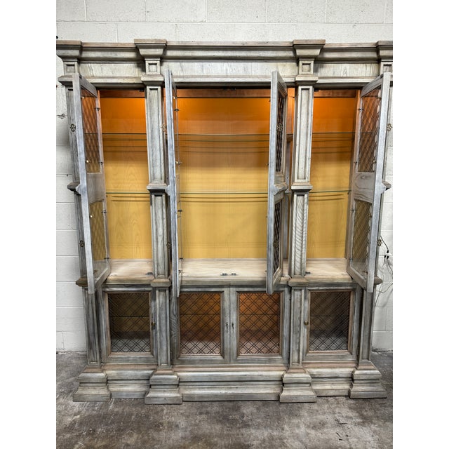 Wood Monumental Venetian Style Window Pane Display Cabinet For Sale - Image 7 of 7