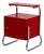 Bauhaus Nightstand with Shelf in Red, 1970s For Sale