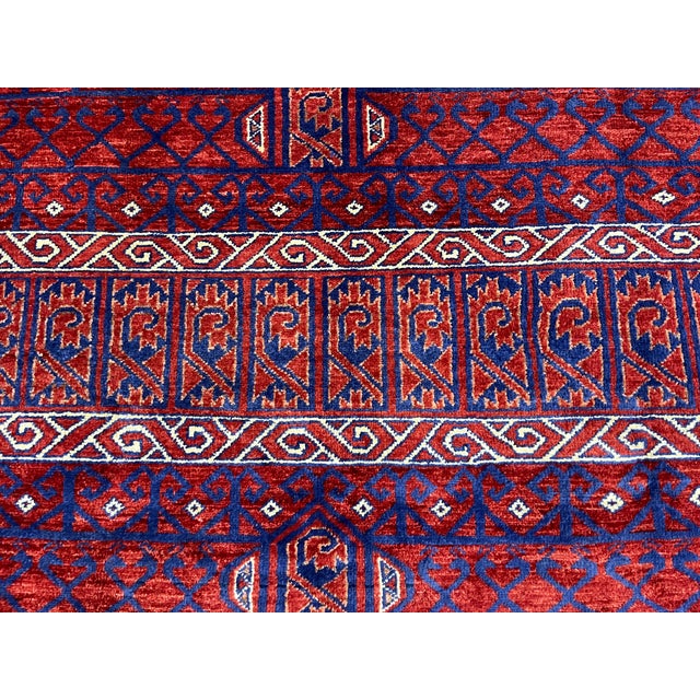 Textile Red Turkmen Parda Tribal Wool Area Rug, 5'2" X 6'11" For Sale - Image 7 of 16