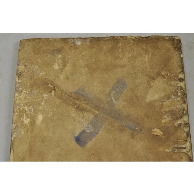 Blue Antique Persian Iznik Qajar Style Ceramic Pottery Tile Man & Woman Mosaic Set C6 For Sale - Image 8 of 11