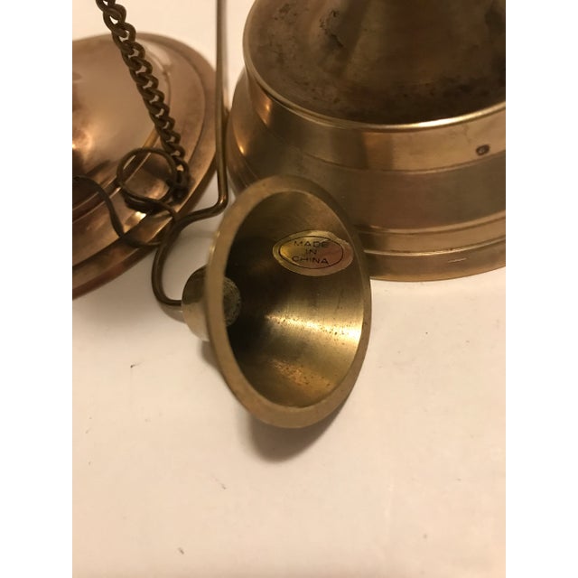 Late 20th Century Vintage Ornate Brass Lighting Fixtures- Set of 3 For Sale - Image 6 of 12