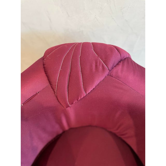 Burgundy 1980s Vintage 360 Swivel Chairs - A Pair For Sale - Image 8 of 9