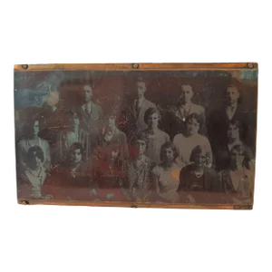 Vintage Copper Group Photo Negative 1920s Newsprint Block