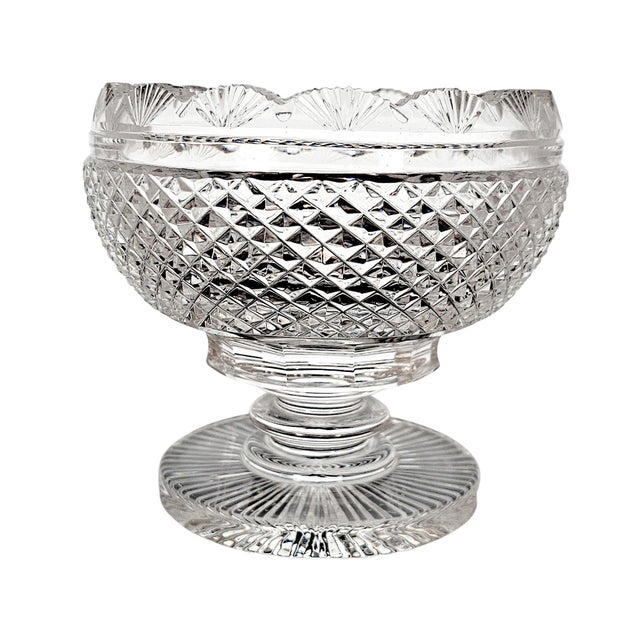 Contemporary Late 20th Century Waterford Prestige Heavy Cut Crystal Pedestal Bowl 5.25" For Sale - Image 3 of 9