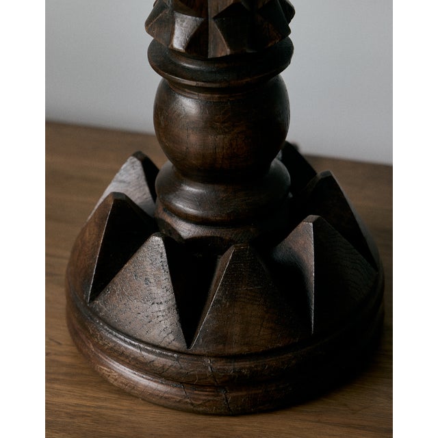1940s Charlies Dudouyt Wooden Table Lamp, France For Sale In New York - Image 6 of 16