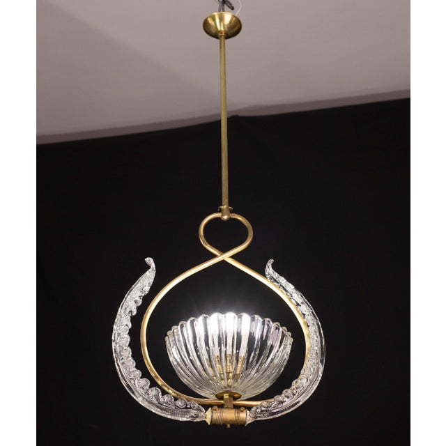 1940s 1940s Art Decò Barovier and Toso Chandelier, 1940s For Sale - Image 5 of 13
