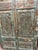 Mid-Century Modern Antique Teal Hand-Carved Wooden Door – Floral Geometric Barn Door Panel 80x38.25 For Sale - Image 3 of 5