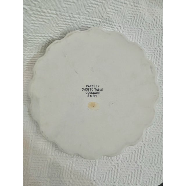 Ceramic 1970’s Andrea by Sadek “Parsley” Quiche Tart 10”Baking Dish For Sale - Image 7 of 7