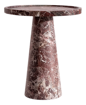 Rosso Levanto Marble Cone Side Table by Kiwano Concept