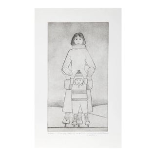 The Skaters, Will Barnet Etching With Aquatint, Signed and Dedicated in Pencil For Sale