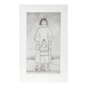 The Skaters, Will Barnet Etching With Aquatint, Signed and Dedicated in Pencil
