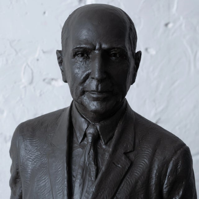 White Richard Russell Jr. Plaster Maquette by Rosario R. Fiore For Sale - Image 8 of 12