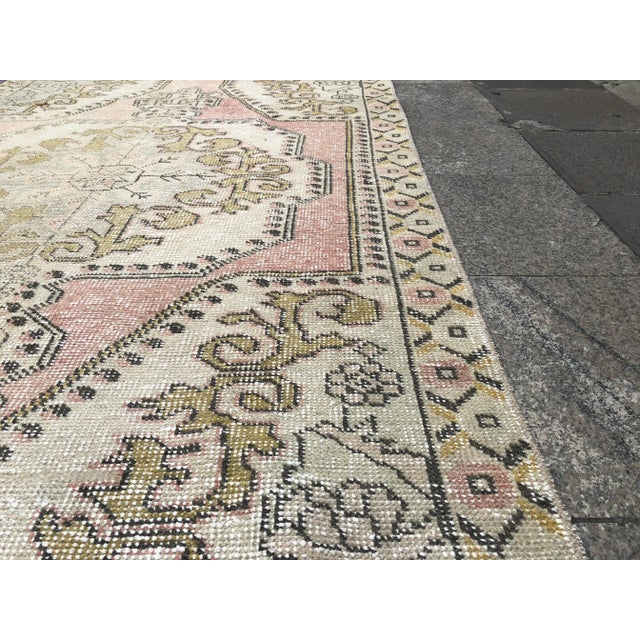 Vintage Turkish Distressed Floor Rug - 4′2″ × 6′9″ For Sale - Image 9 of 11