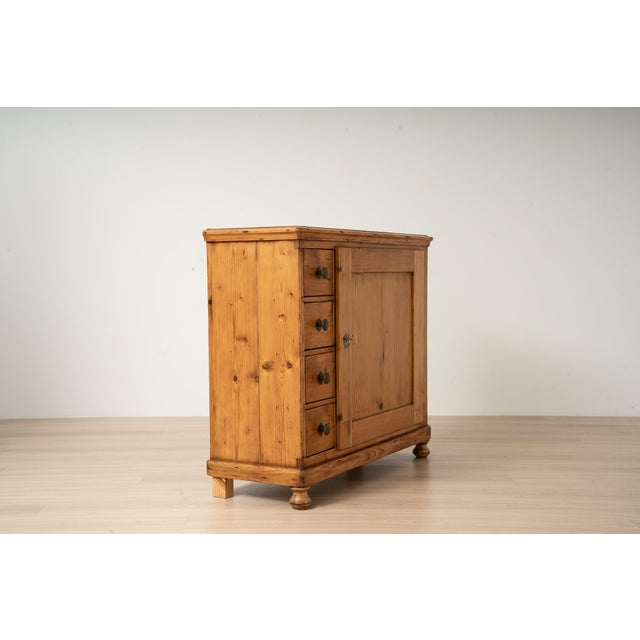 Antique Mid-19th Century German Biedermeier Pine Cabinet with Drawers For Sale - Image 6 of 15