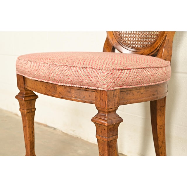Drexel French Regency Louis XVI Carved Walnut Cane Back Side Chairs or Dining Chairs | Pair For Sale - Image 10 of 15