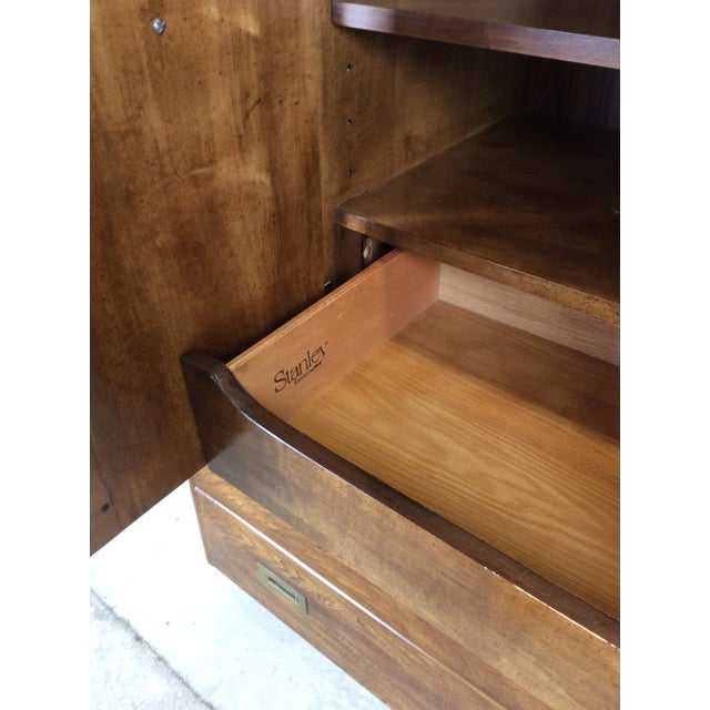 Vintage Campaign Style Armoire With Five Drawers For Sale - Image 17 of 17