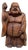 Japanese Wooden Temple Statue of Hotei with Child, 1920s For Sale